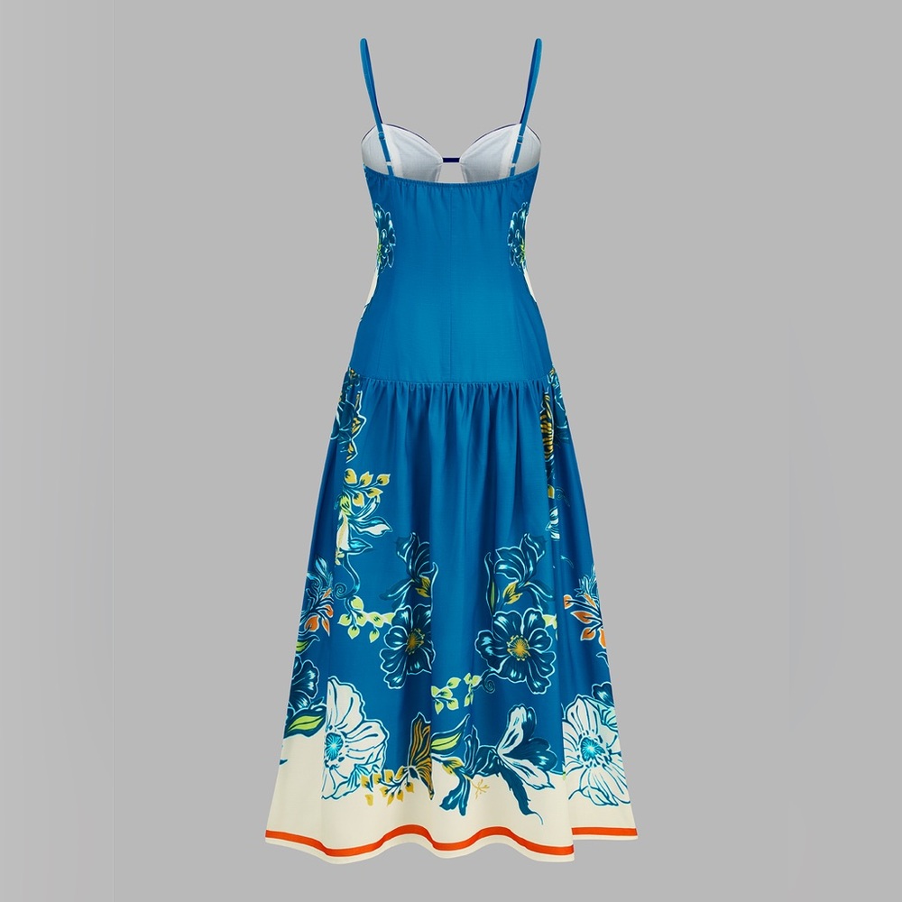 Commense Floral Midi Dress with Spaghetti Straps - Picture 2 of 3